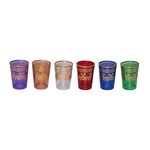 Moroccan Colored Tea Glass Transparent, Blue, Green, Amber, Red, Pink Real Gold Vol:6Oz image number 1