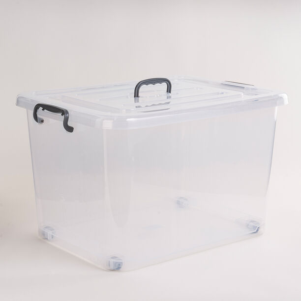 STORAGE BOX with HANDLE ON LID PLASTIC image number 1