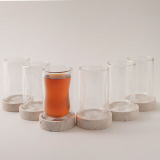 Dallaty 6pcs tea cups set travertine collection