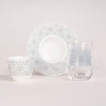 Zukhroof 28 Pieces Porcelain Tea And Coffee Set Othmani Gray Serve 6 image number 1