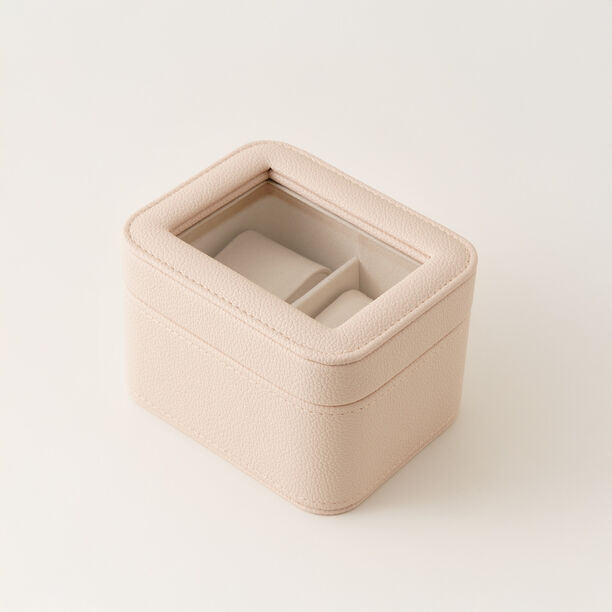 هومز صندوق ساعات جلد بقسمين 12*8*9سم، اوف وايت image number 1