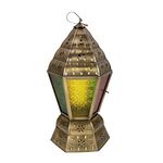 Egypytian Lantern Metal And Glass Colored image number 0