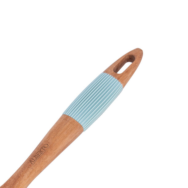 Alberto Wooden Turner With Water Blue Silicone Grip image number 1