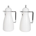 Dallaty 2 Pieces Plastic Vacuum Flask Koufa White & Silver 1L image number 0