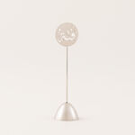 La Mesa Food Stand Stainless Steel Silver Round Decorative Calligraphy Top image number 0