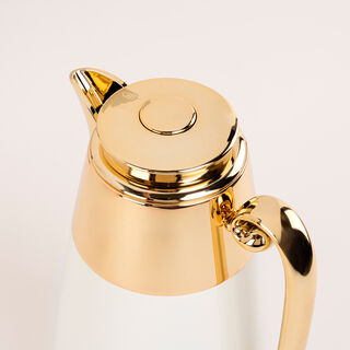 Dallaty set of 2 steel vacuum flask beige & gold 1L