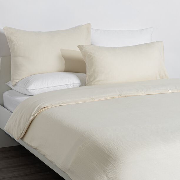 Boutique blanche cotton duvet set of 3pcs, beige, 220*260cm image number 0