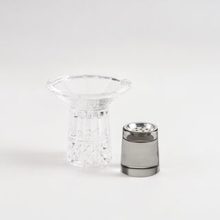 هومز مبخرة عود دايموند زجاج 12*12*15سم، رمادي