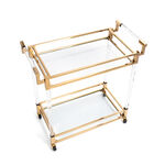 2 Tiers Acrylic Serving Trolley Gold  image number 3