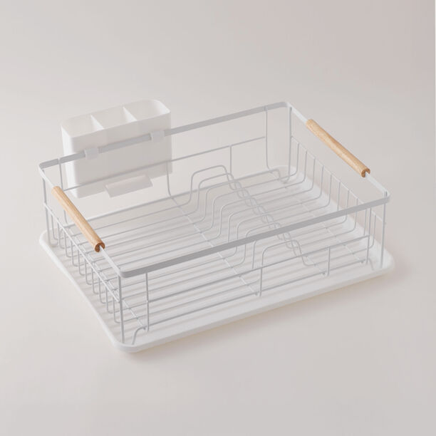 Alberto iron dish rack with cutlery holder and drip tray, white 43*37*17 image number 0