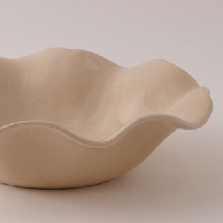 Homez Rose Ceramic Decor Plate, Beige 32*31*9 Cm