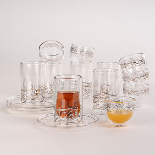 18Pc Tea And Coffee Set Dw Cali Silver