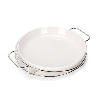 Round Plate With Stand Silver