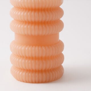 Homez candle piller embossed pattern 7*10.5cm soy wax, orange