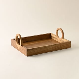 Dallaty Wooden Serving Tray With Handle 40*30*13.5Cm