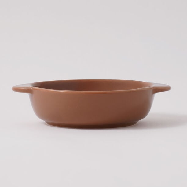 Alberto 6.8" ceramic roung baking pan 17.3*13.8*4cm, brown image number 1