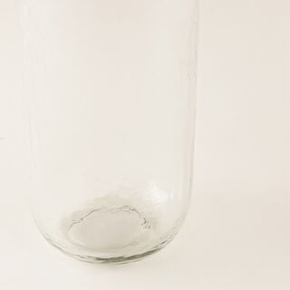 Alberto set of 2pcs clear hammered glass canisters with wooden lids