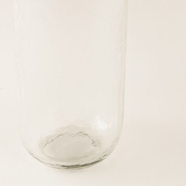 Alberto set of 2pcs clear hammered glass canisters with wooden lids image number 3