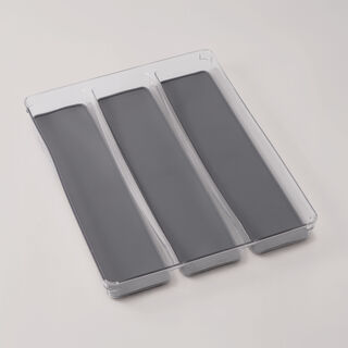 Alberto non slip 3 compartments drawer organizer 40*32*4.7cm, clear