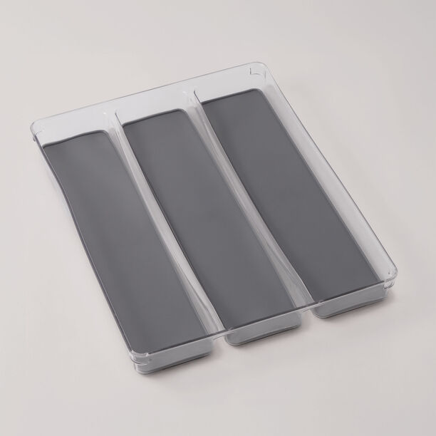 Alberto non slip 3 compartments drawer organizer 40*32*4.7cm, clear image number 0