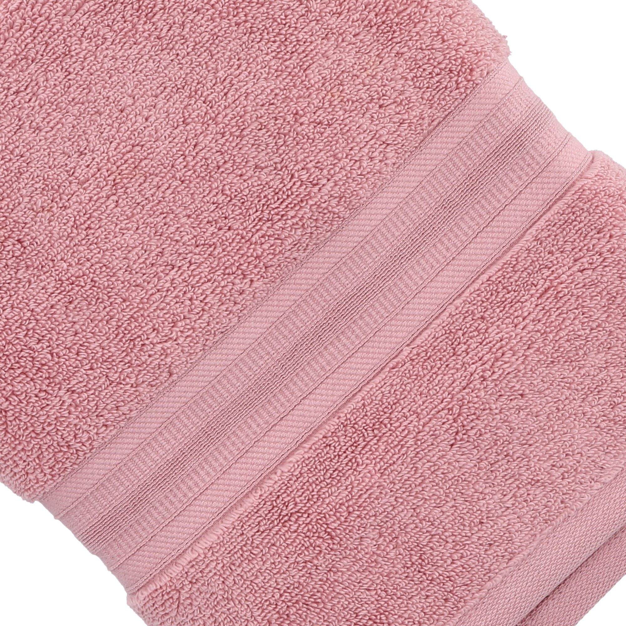 Rose colored top bath towels