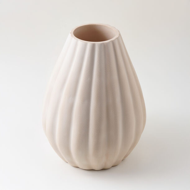 Homez Clay Stone Vase 27*27*33Cm, Offwhite image number 1