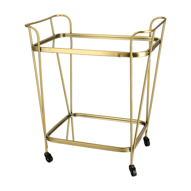 2 Tiers Metal Serving Trolley Gold  image number 1
