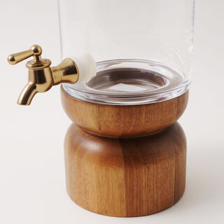 La Mesa glass beverage dispenser with acacia wood base 4.3 L