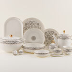 La Mesa Pearl Collection 47 Pcs Porcelain Dining Set, White Pearl image number 2