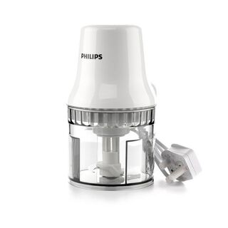 Philips Chopper 0.7L Mini 450W White/Clear, Plastic. S.Steel Blade.
