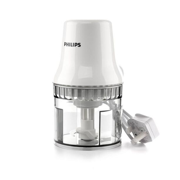 Philips Chopper 0.7L Mini 450W White/Clear, Plastic. S.Steel Blade. image number 2