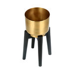 Planter Gold With Wood Stand Gold image number 2