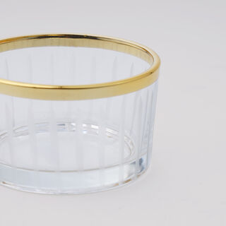 دلتي طقم أوعية زجاج بحافة ذهبية، 4 قطع