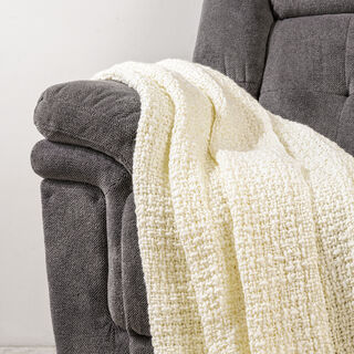 Bouble woven throw with lurex 130*170 cm beige