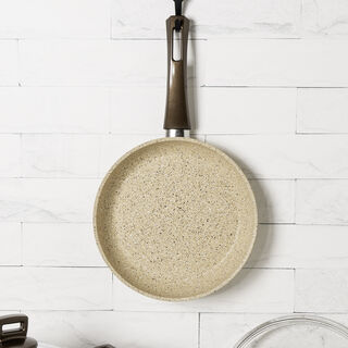 Alberto 7pcs 4mm granite cookware set brownstone color handle