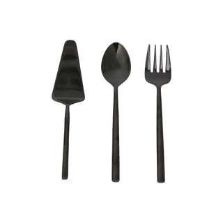 La Mesa black stainless steel cake serving set 3 pcs