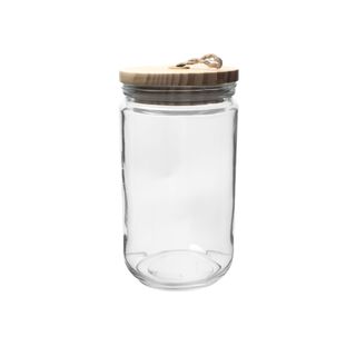 Alberto Glass Canister With Wooden Lid