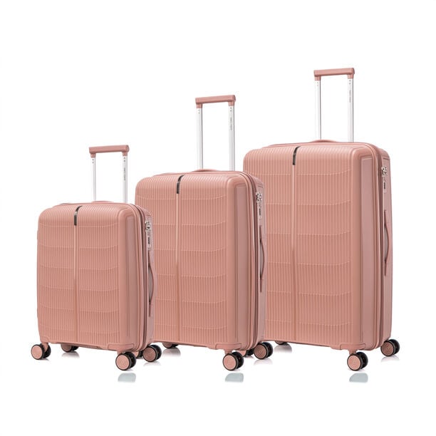 Travel vision durable PP 3 pcs luggage set, blush image number 3