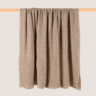 Boutique Blanche Waffle 100% Cotton Woven Throw Natural 130*180cm
