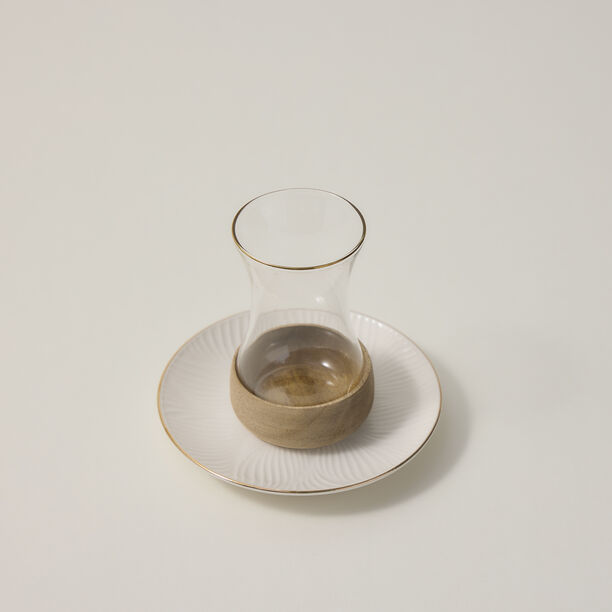 18 Pcs Arabic Tea And Coffee Set White Blend image number 1