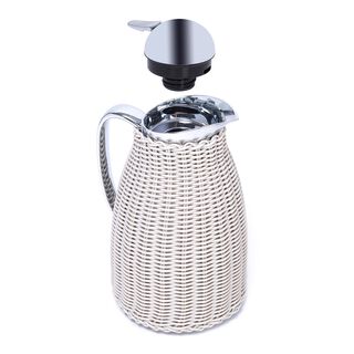 Dallaty Stainless Steel Vacuum Flask Rattan With Design Of Bamboo Grey 1L