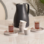 Dallaty grey glass and porcelain Tea and coffee cups set 18 pcs image number 6