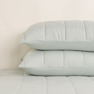 Boutique Blanche 3 Piece Sage Microfiber Polyester Geometric Quilt Set, Super King/King 260*240 Cm