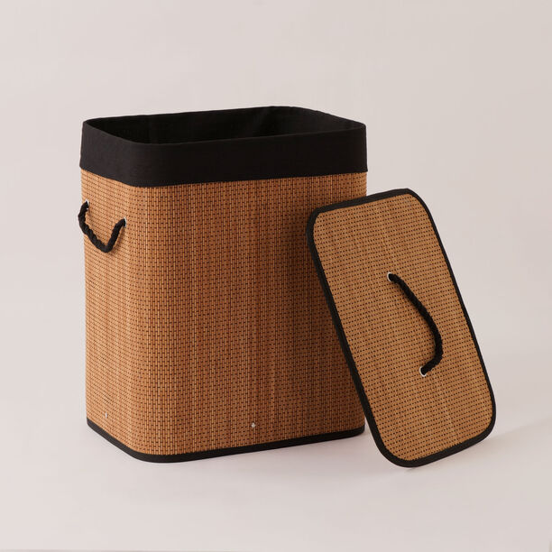 Cottage Bamboo Laundry Hamper With Cotton Rope Handle, Brown 40*30*50 Cm image number 0