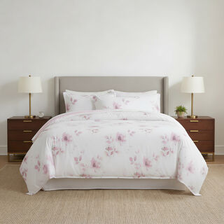 Cottage Microfiber Twin Comforter 4 Pcs Set, White/Pink, 220*160Cm
