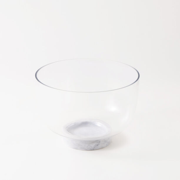 La Mesa Glass Bowl With Marble Base 25*25*11.5Cm image number 1