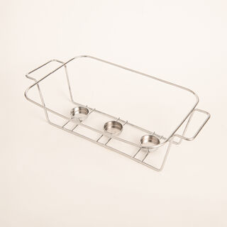La Mesa 15"Rect. Casserole With Candle Stand Silver