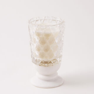 هومز شمعة زجاجية بقاعدة رخامية برائحة العود والعنبر