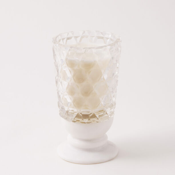 Homez oud and amber glass scented candle with marble base image number 1