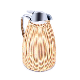 Dallety Stainless Steel Vacuum Flask Design Of Bamboo Light Beige 1L